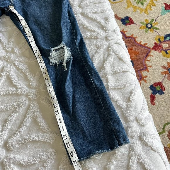 LEVI'S Wedgie Straight Hi Rise Button Fly Blue Distressed Jeans Size 30 - Picture 11 of 12